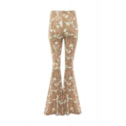 AIZZA  GREEN PAISLEY FLARED PANTS